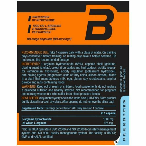 Biotech USA L-Arginine 1000mg 90 capsules
