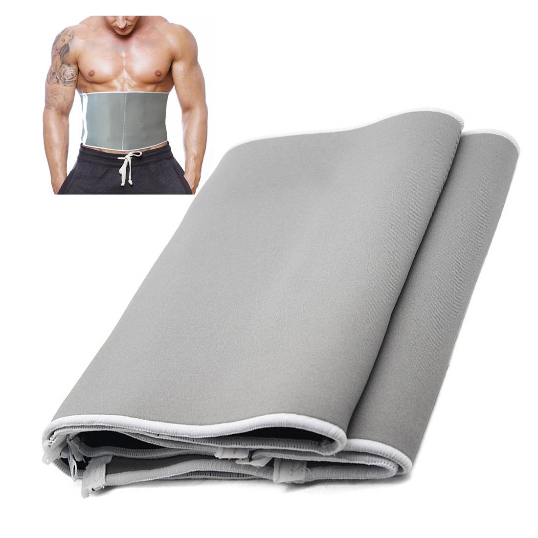2in1 Neoprene Slimming Belt and Corset with Zipper, Gray