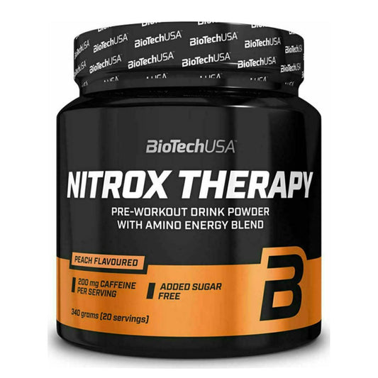 Biotech USA Nitrox Therapy Pre-workout Drink Powder with Amino Energy Blend 340gr Ροδάκινο