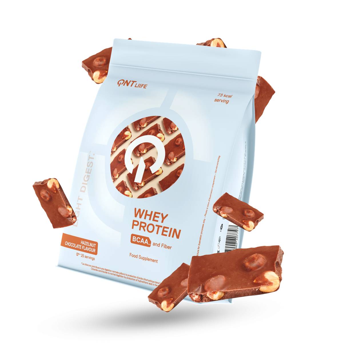 QNT Light Digest Whey Gluten Free Whey Protein 500gr, Hazelnut Chocolate