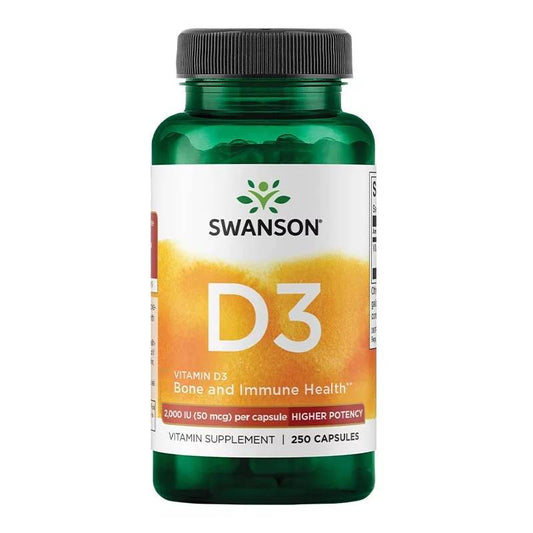 Swanson Vitamin D3 Βιταμίνη HIGHER POTENCY 2000iu 250 κάψουλες