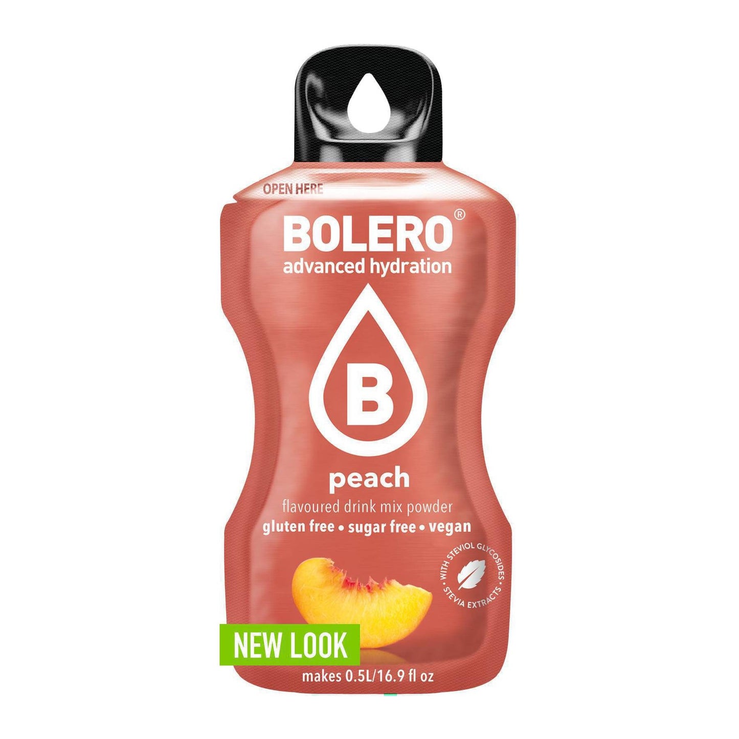 Bolero Χυμός σε Σκόνη 500ml σε Νερό Ροδάκινο Χωρίς Ζάχαρη 3gr 12τμχ