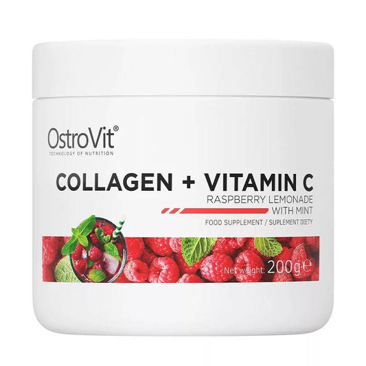 OstroVit Collagen + Vitamin C (200 g, Raspberry Lemonade with Mint)