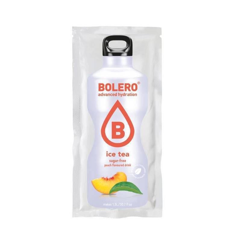 Bolero Χυμός σε Σκόνη Ice Tea Ροδάκινο Χωρίς Προσθήκη Ζάχαρης 8gr 12τμχ