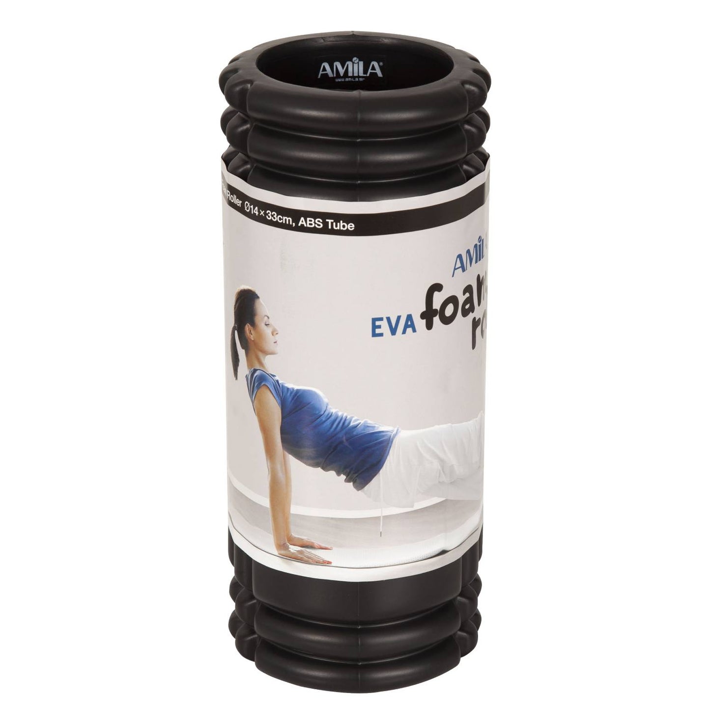 AMILA Foam Roller Plexus Φ14x33cm Μαύρο