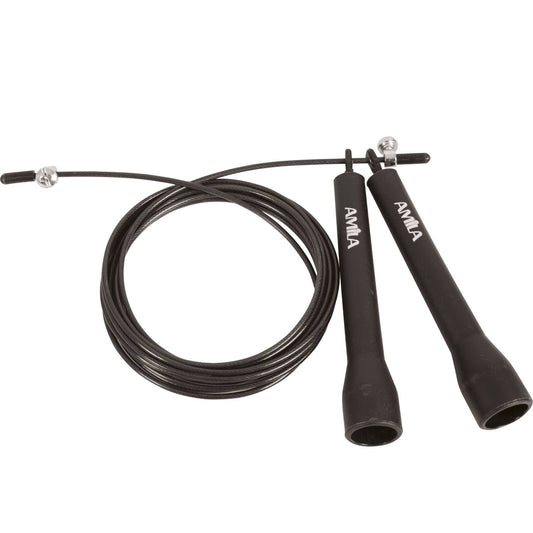 AMILA Speed Rope Σχοινάκι Ταχύτητας 3m Μαύρο με Ρυθμιζόμενο Μήκος