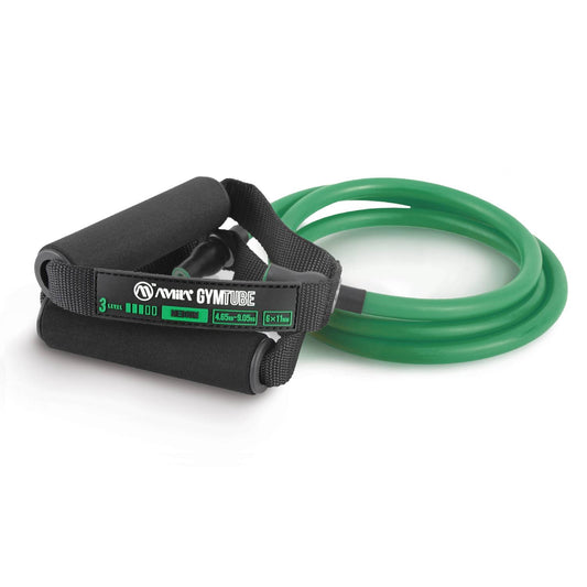 AMILA Λάστιχο Γυμναστικής Σωληνωτό Μέτριο με Λαβές Πράσινο