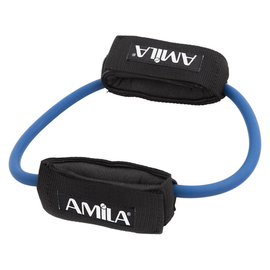 AMILA Ankle Tube Λάστιχο Γυμναστικής Κυκλικό Πολύ Σκληρό με Λαβές Μπλε