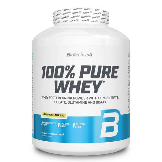 Biotech USA 100% Pure Whey Πρωτεΐνη Ορού Γάλακτος Χωρίς Γλουτένη με Γεύση Μπανάνα 2.27kg