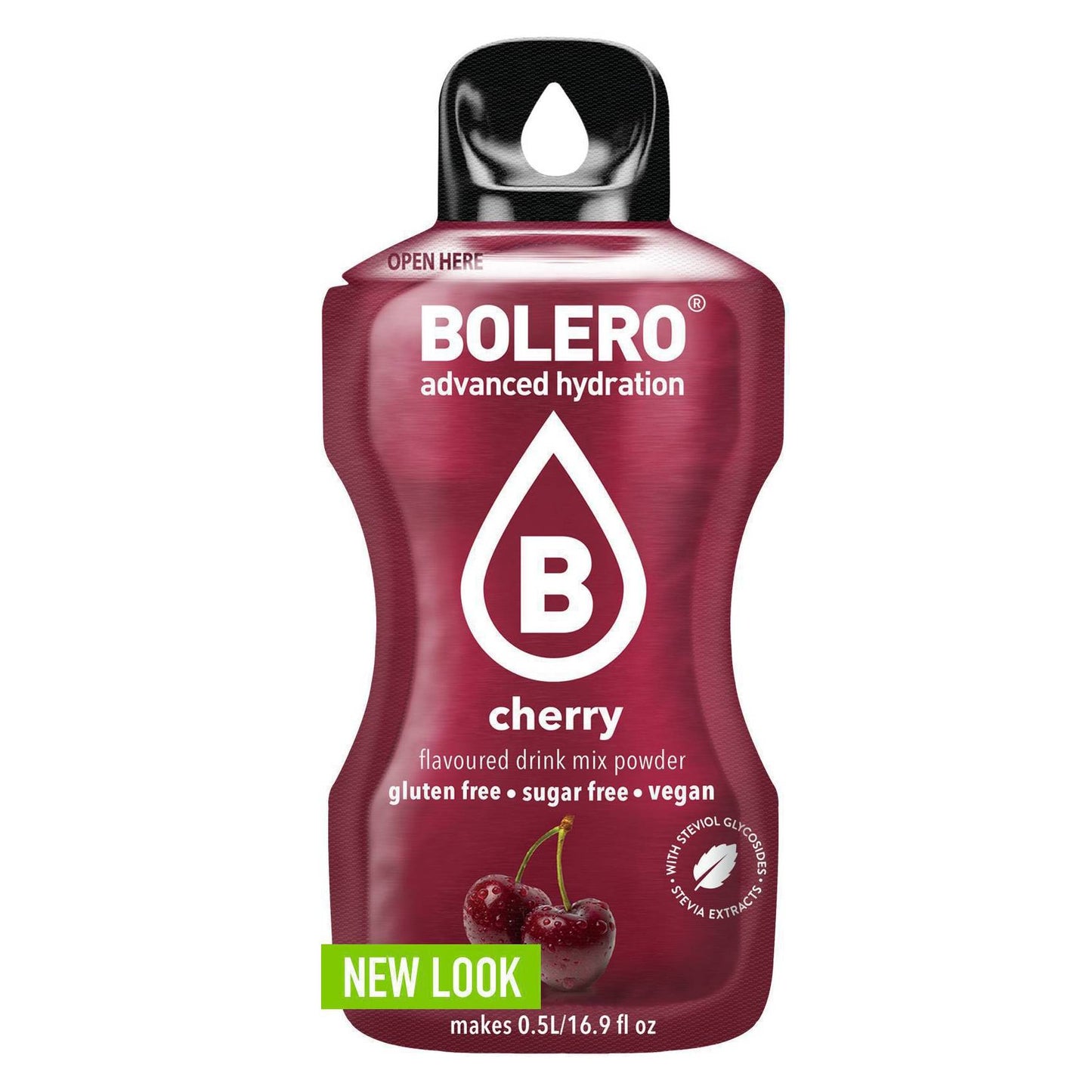 Bolero Χυμός σε Σκόνη 500ml σε Νερό Κεράσι Χωρίς Ζάχαρη 3gr 12τμχ