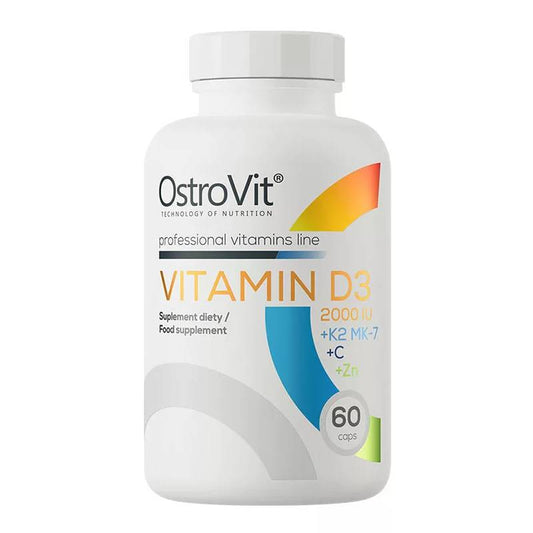 OstroVit Vitamin D3 2000 IU + K2 MK-7 + C + Zinc – 60 Κάψουλες