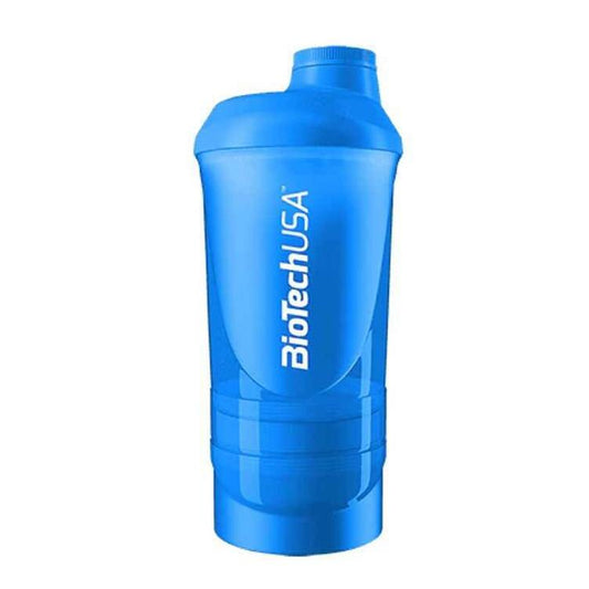 Biotech USA Wave Shaker Πρωτεΐνης 600ml Πλαστικό Μπλε (+200ml+150ml)