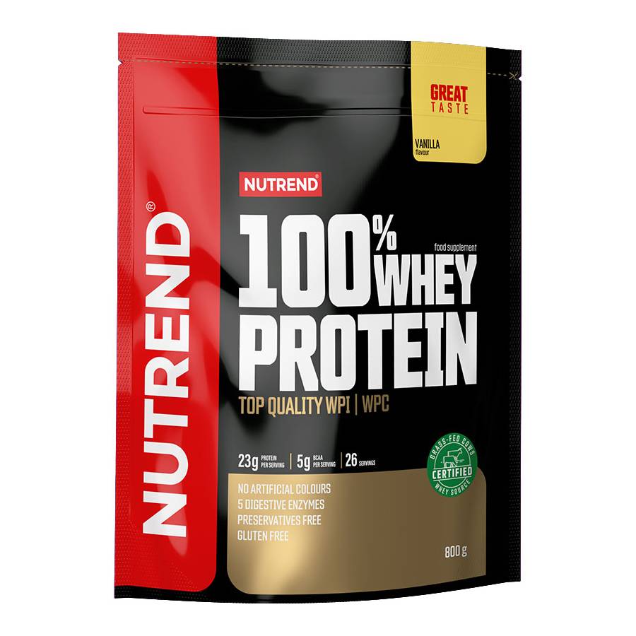Nutrend 100% Whey Πρωτεΐνη Ορού Γάλακτος Χωρίς Γλουτένη με Γεύση Vanilla 800g