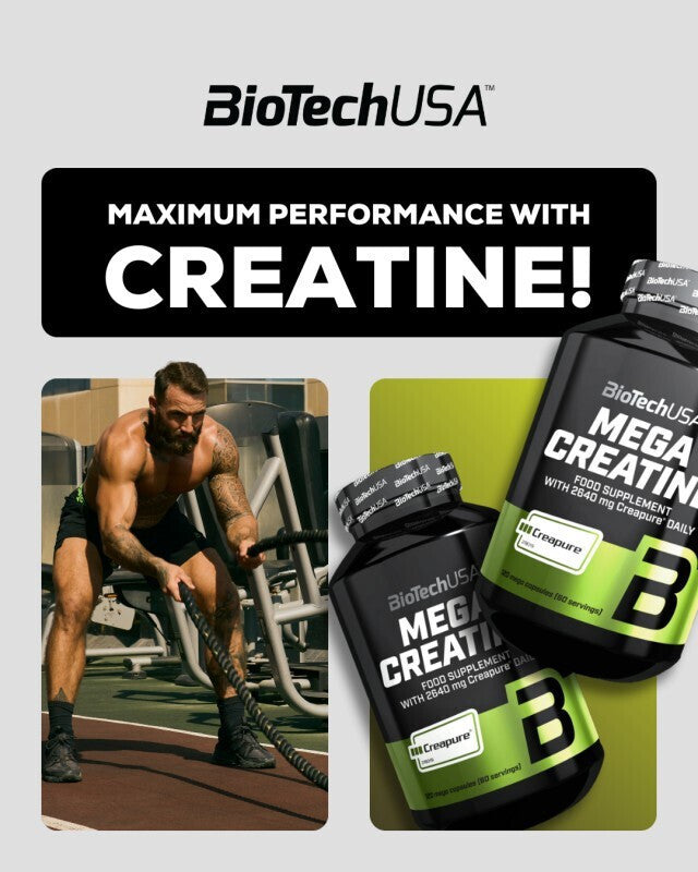 BioTech USA Mega Creatine Creapure® (120 κάψουλες) – Μικρονισμένη Μονοϋδρική Κρεατίνη