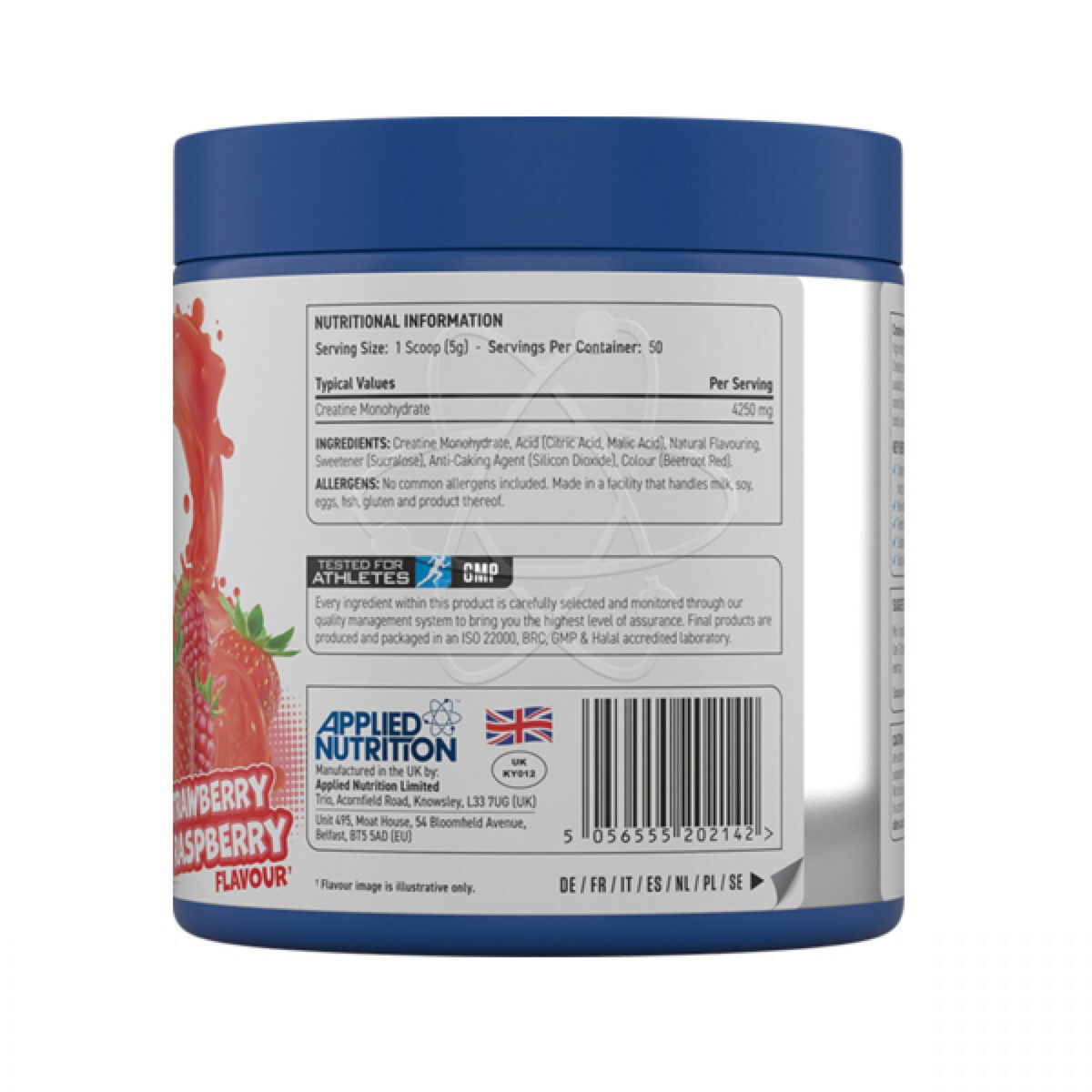 Applied Nutrition Creatine Monohydrate Micronized (250g) – Strawberry Raspberry