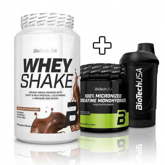 BioTech USA Whey Shake (1kg) + Biotech Creatine 300gr + Biotech Shaker
