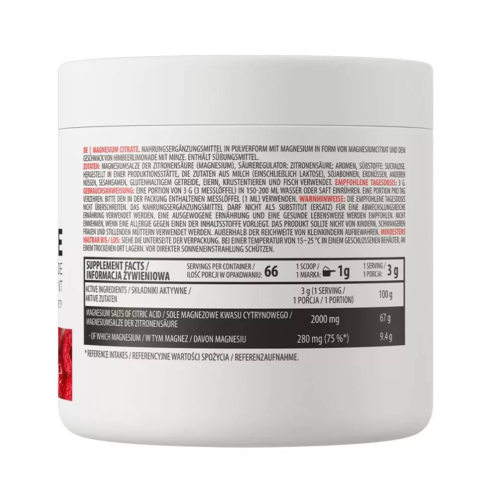 OstroVit Magnesium Citrate – Raspberry Lemonade with Mint (200 g)