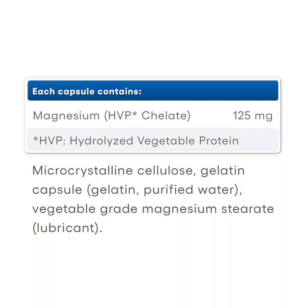 Natural Factors Magnesium Chelate 125 mg – 90 Κάψουλες