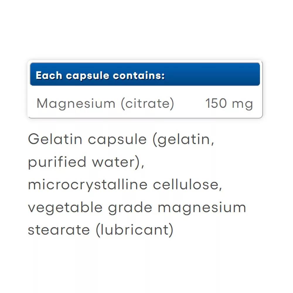 Natural Factors Magnesium Citrate 150 mg – 90 Κάψουλες