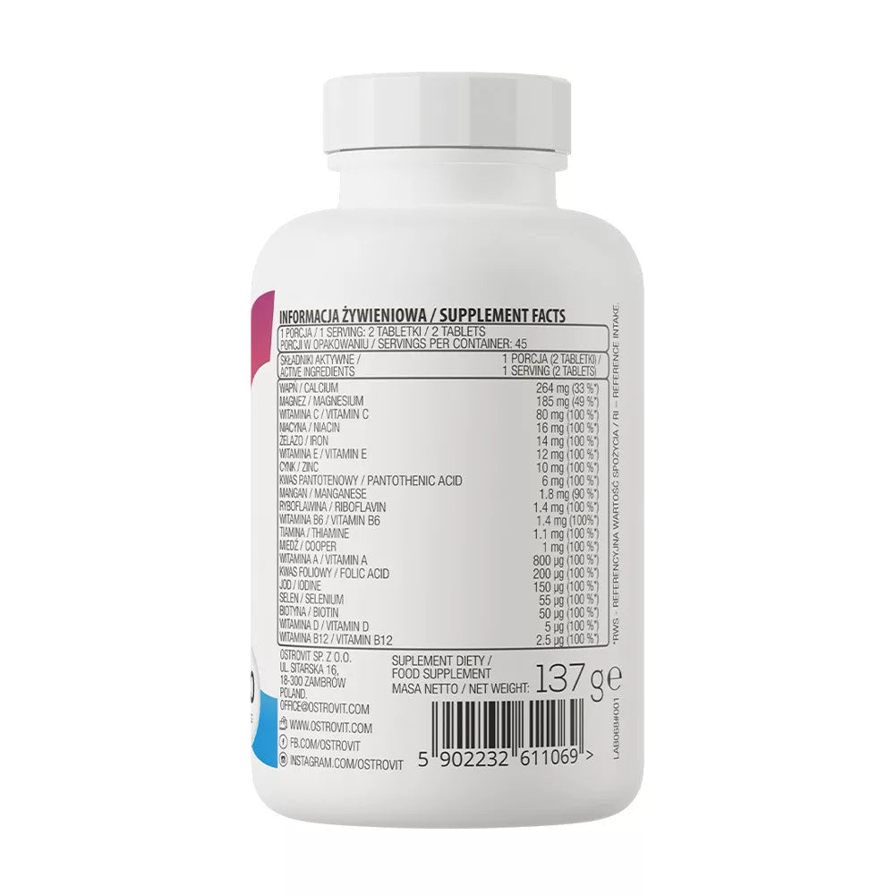 OstroVit Vit&Min 100% – Πολυβιταμίνες & Μέταλλα Υψηλής Απορρόφησης 90 Κάψουλες