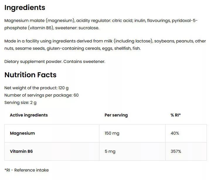 OstroVit Magnesium Malate – 120 g (Lime Flavour)