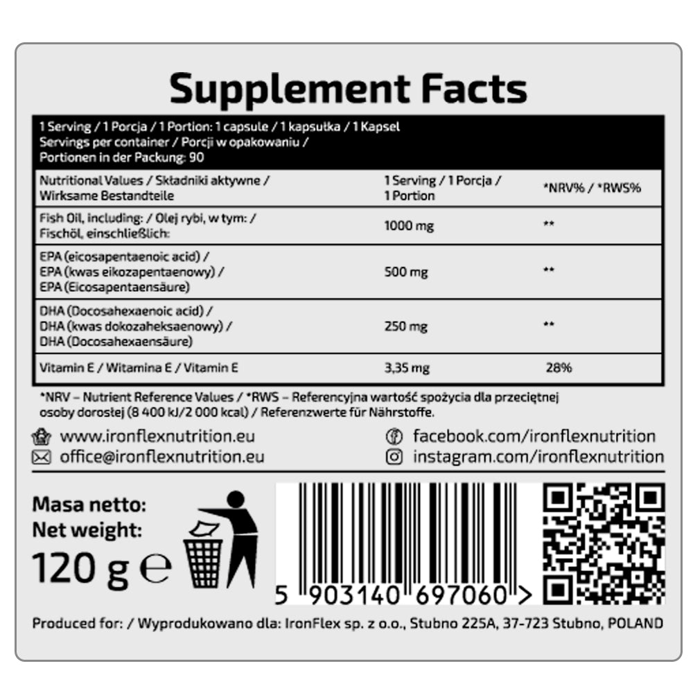 Ironflex Nutrition Omega 3 Ultra Strong – 90 Softgels