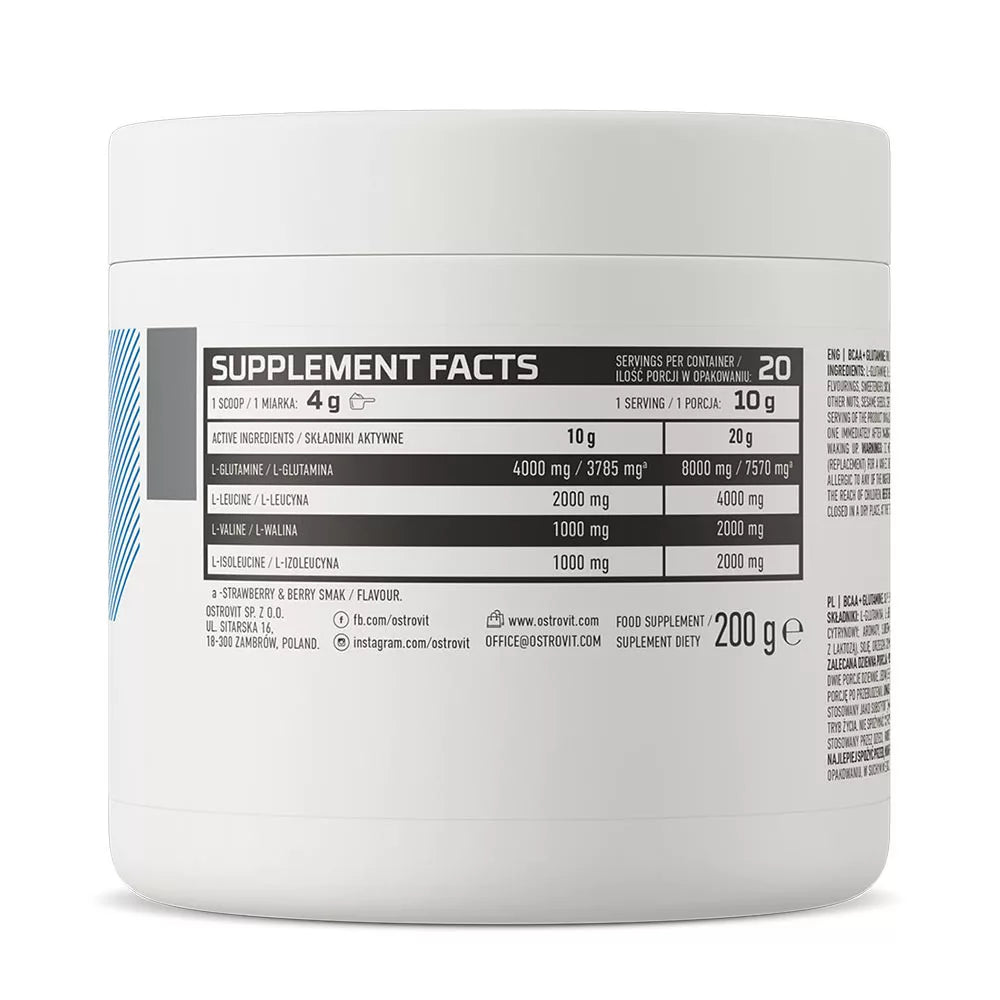 OstroVit BCAA + Glutamine 200gr Πορτοκάλι