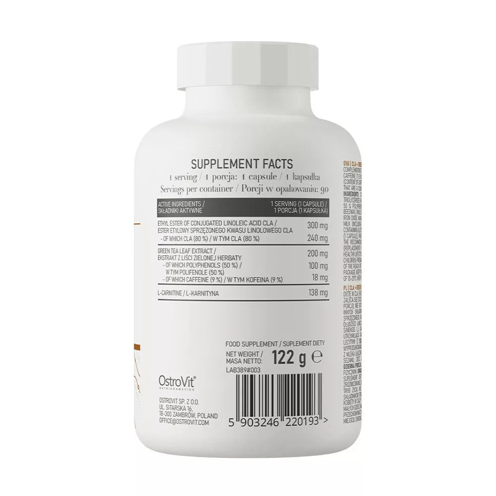 OstroVit CLA + Green Tea + L-Carnitine – 90 Κάψουλες