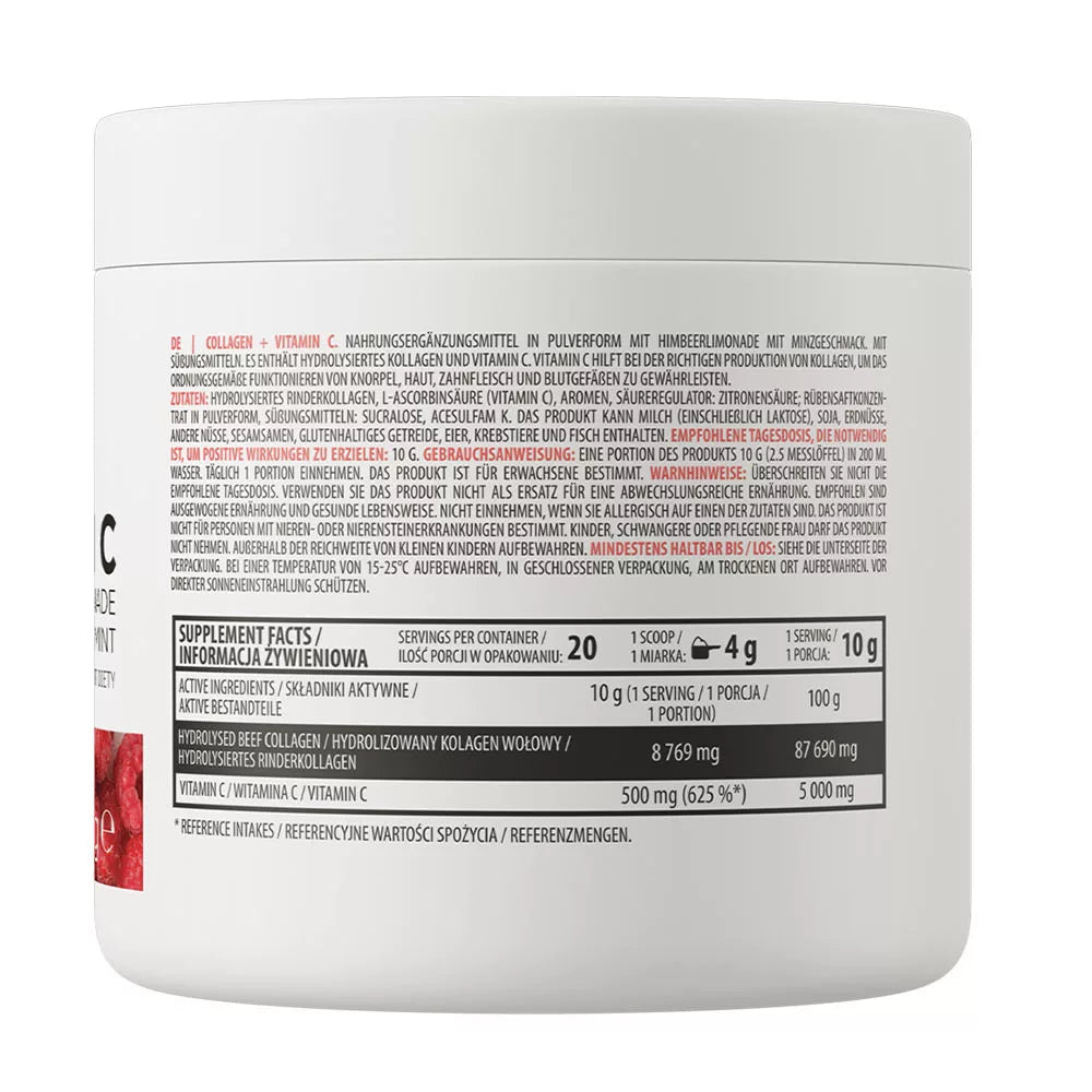 OstroVit Collagen + Vitamin C (200 g, Raspberry Lemonade with Mint)