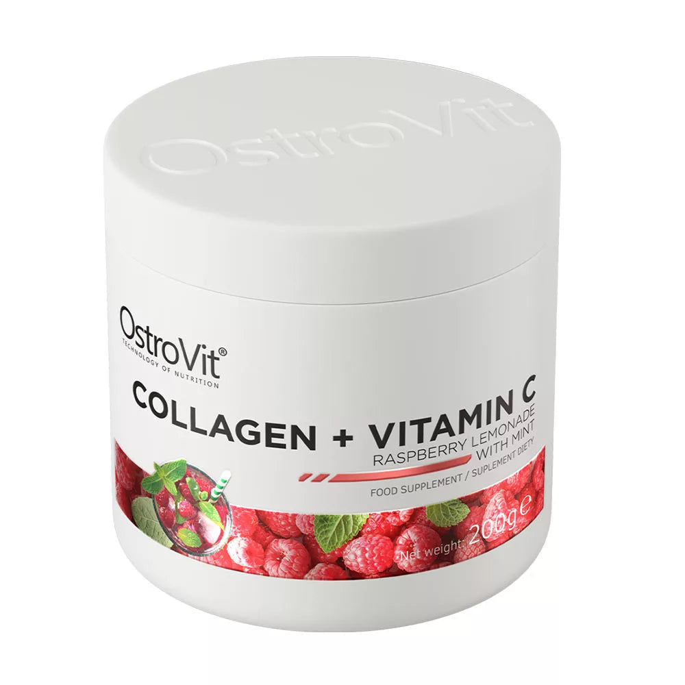 OstroVit Collagen + Vitamin C (200 g, Raspberry Lemonade with Mint)