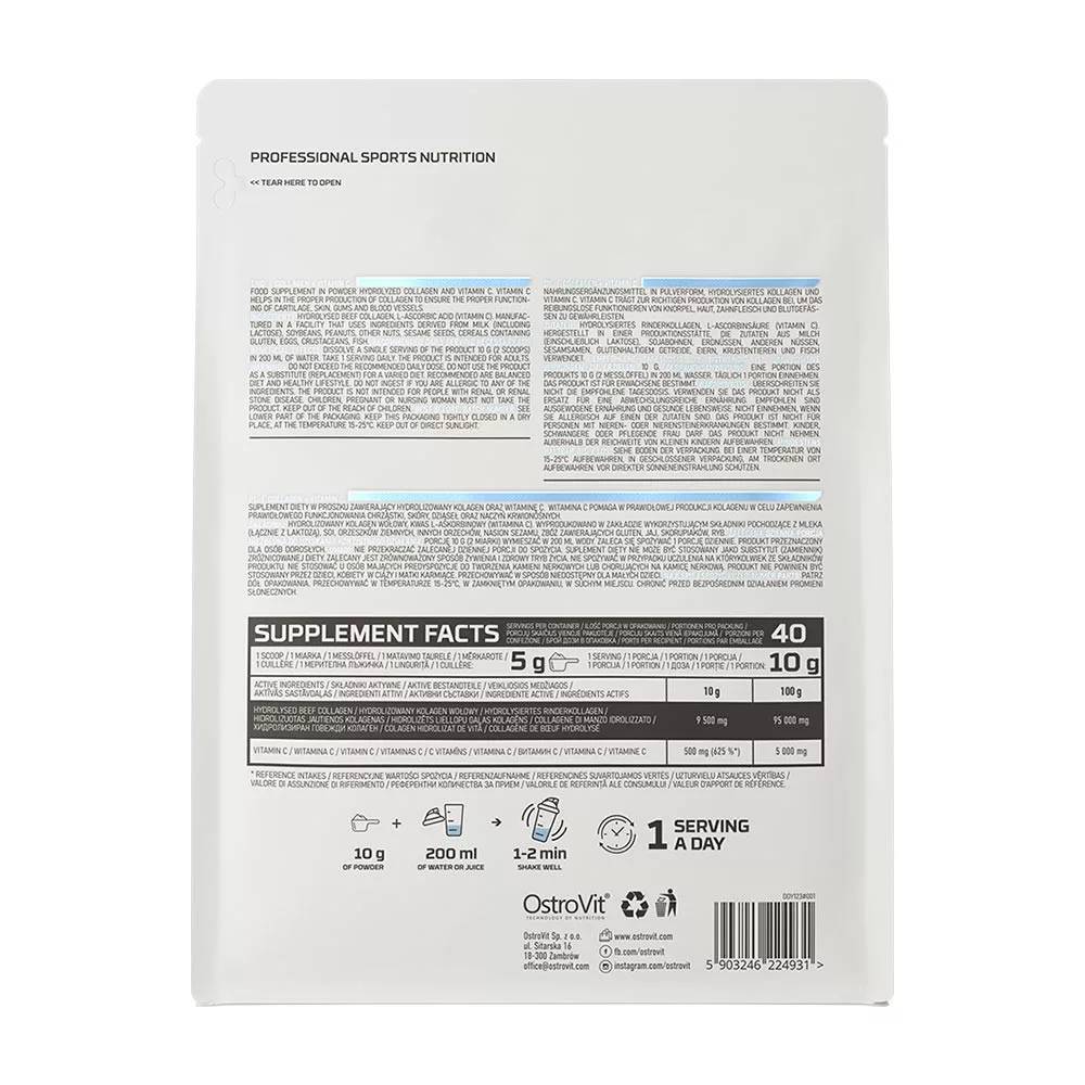 OstroVit Collagen + Vitamin C Σκόνη 400g | Κολλαγόνο & Αντιγήρανση