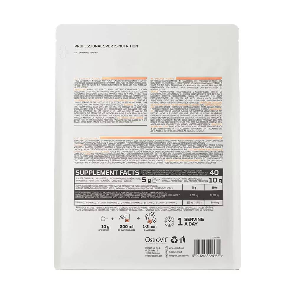 OstroVit Collagen + Vitamin C – Peach (400 g)