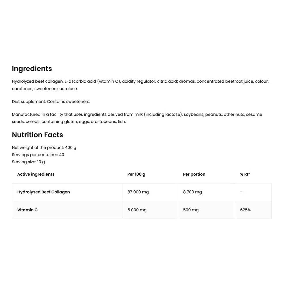 OstroVit Collagen + Vitamin C – Peach (400 g)