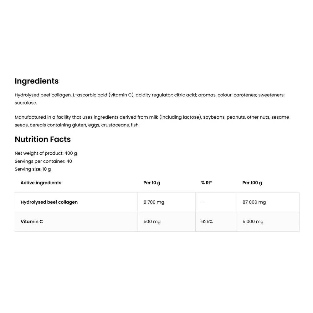 Collagen + Vitamin C – Κολλαγόνο για Δέρμα & Αρθρώσεις | 400g Pineapple
