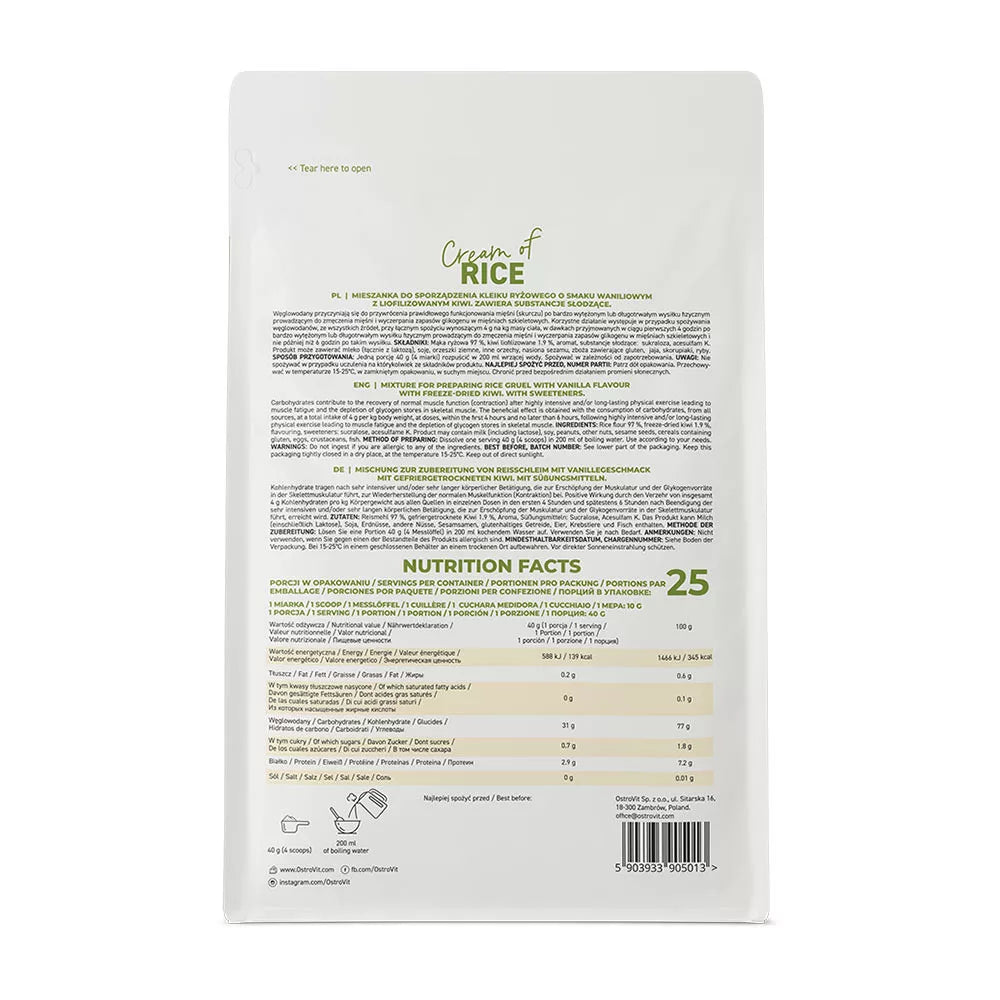 OstroVit Cream of Rice – 1000 g (Creamy Vanilla with Kiwi)