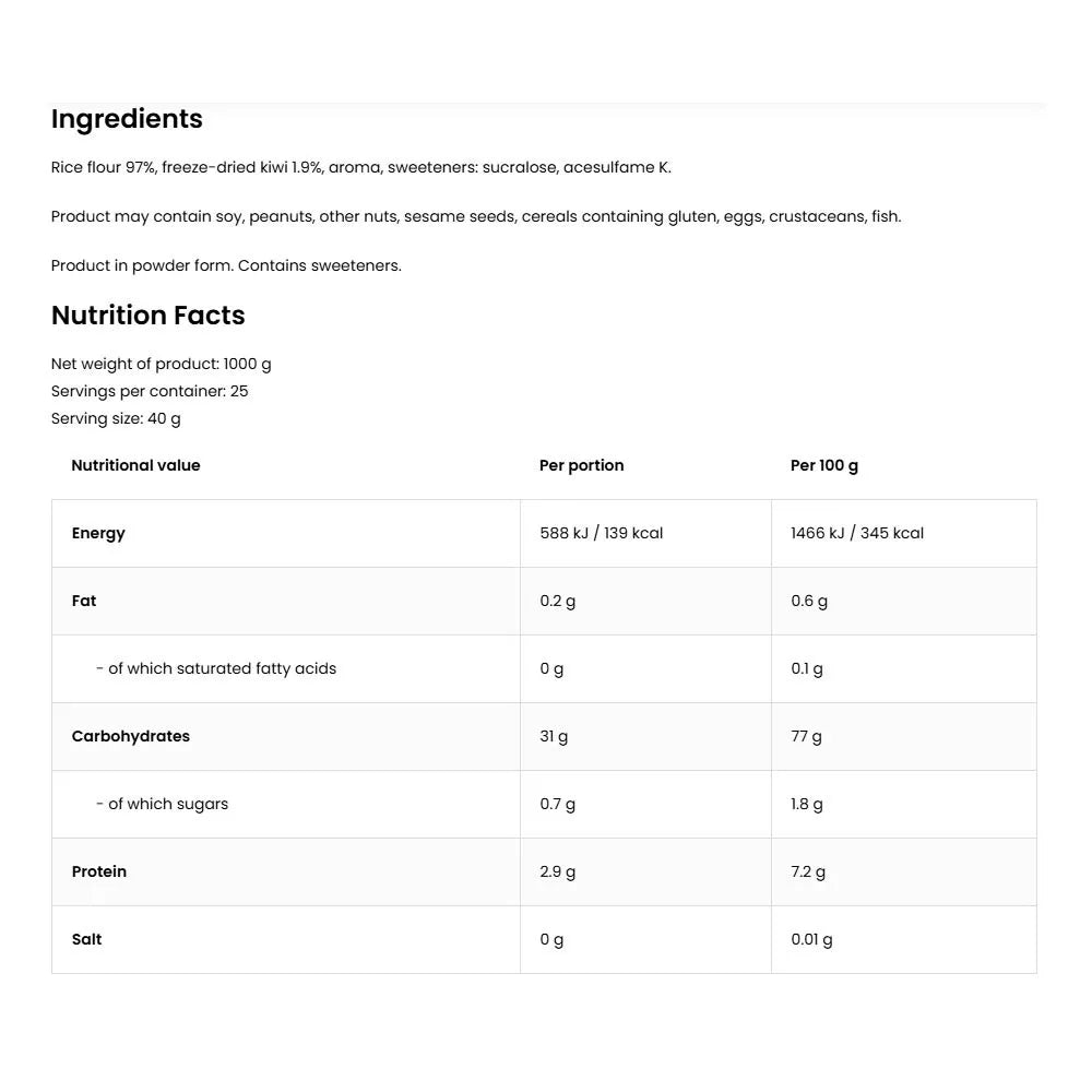 OstroVit Cream of Rice – 1000 g (Creamy Vanilla with Kiwi)