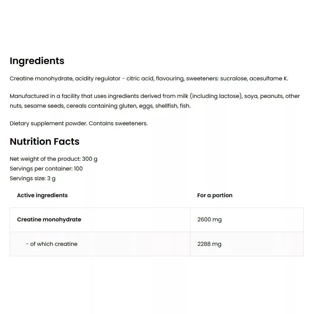 OstroVit Creatine Monohydrate Cola 300gr