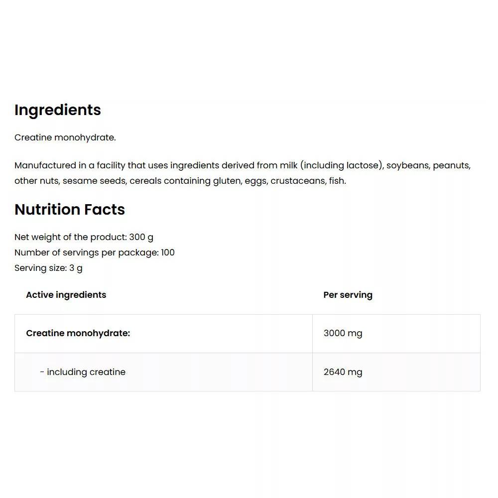 OstroVit Creatine Monohydrate – 300 g (Natural)