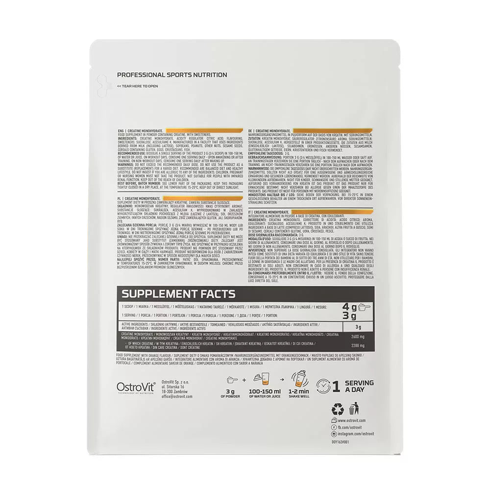 OstroVit Creatine Monohydrate 300 g – Γεύση Πορτοκάλι