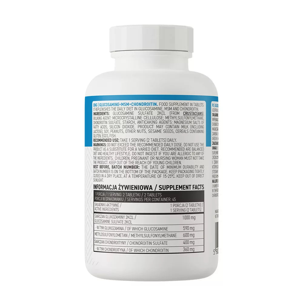 OstroVit Glucosamine + MSM + Chondroitin Συμπλήρωμα για την Υγεία των Αρθρώσεων 90 ταμπλέτες