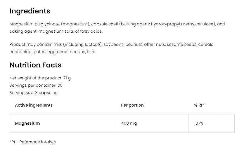 OstroVit Magnesium Bisglycinate – 90 Κάψουλες