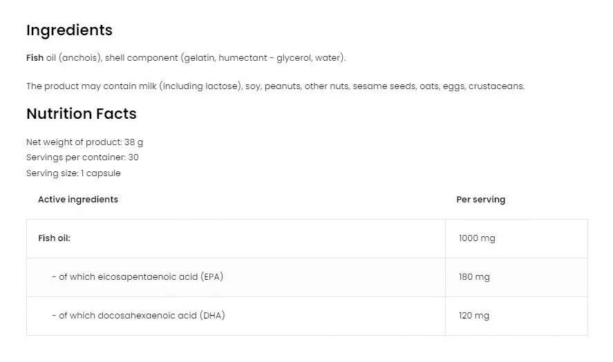 OstroVit Omega 3 – Καθαρά Ιχθυέλαια Υψηλής Ποιότητας 30 κάψουλες