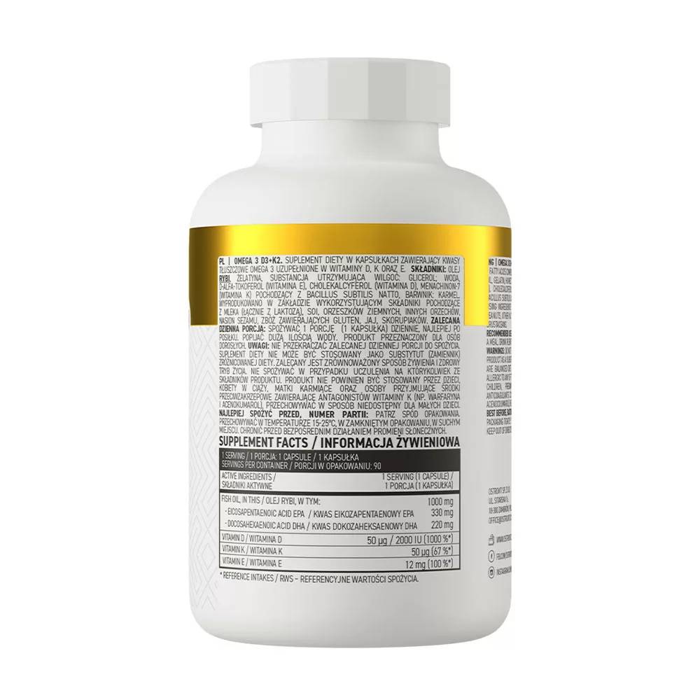 OstroVit Omega 3 D3 + K2 (90 Κάψουλες)