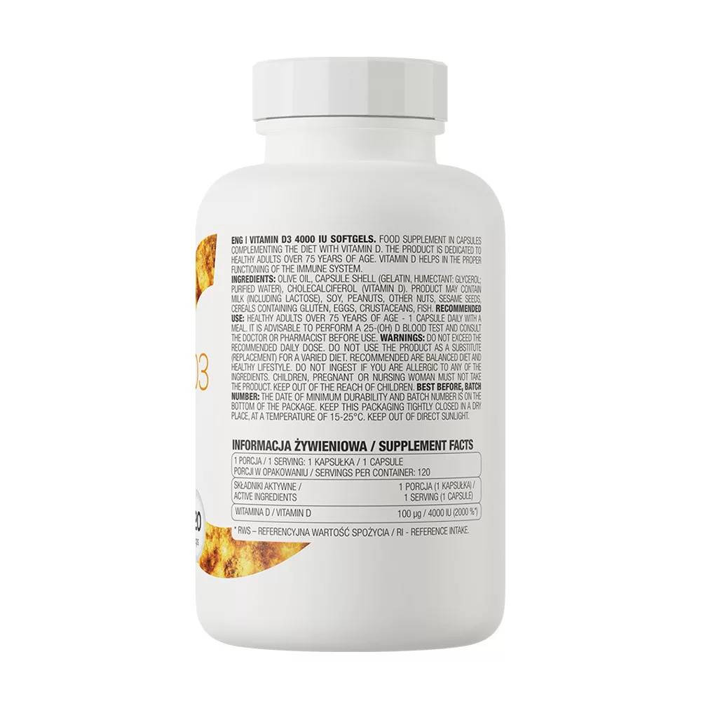 OstroVit Vitamin D3 4000 IU – 120 Κάψουλες