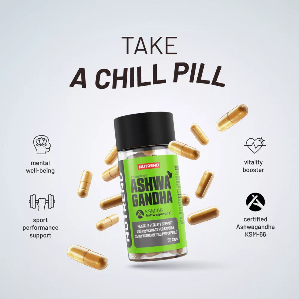 Nutrend Ashwagandha KSM-66 (60 κάψουλες) – Για Απόδοση & Χαλάρωση