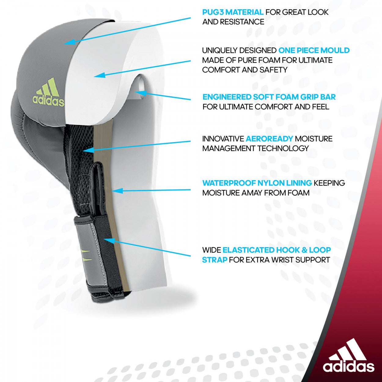 adidas SPEED TILT 150 Boxing Gloves, Grey/Green