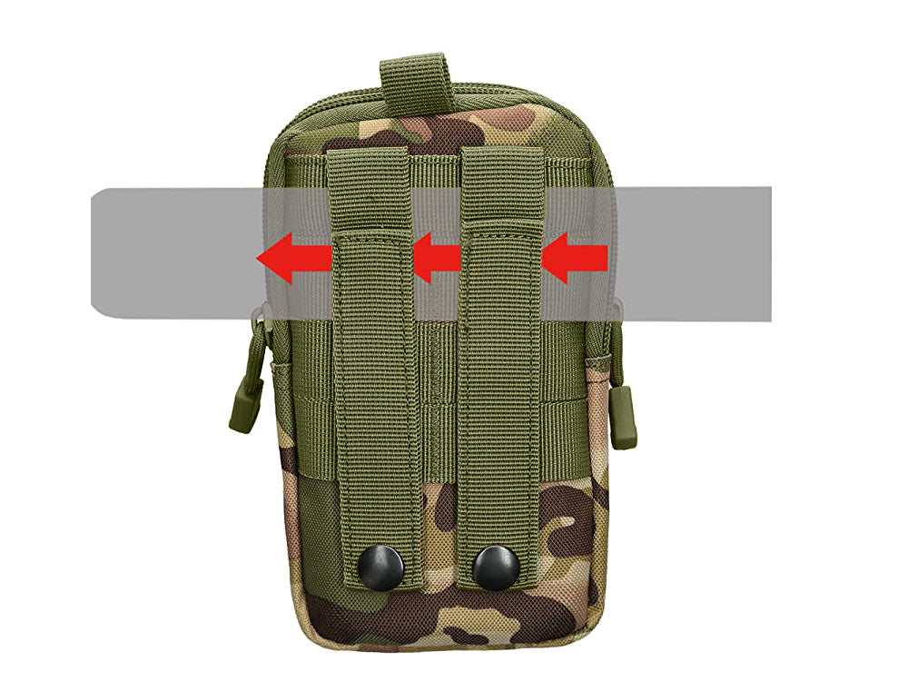 Tactical Camo Military Belt Pouch, (18cm x 12cm x 6cm)