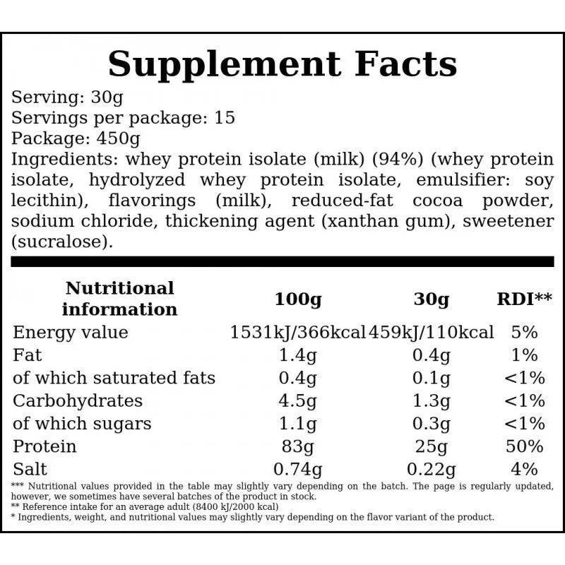 Optimum Nutrition Gold Standard 100% Isolate Πρωτεΐνη Ορού Γάλακτος Χωρίς Γλουτένη με Γεύση Chocolate 450gr