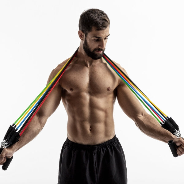 InnovaGoods Tubular Exercise Tires with Handles Set of 5 pcs Multicolor with Exercise Guide