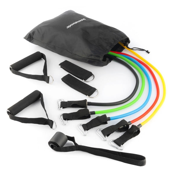InnovaGoods Tubular Exercise Tires with Handles Set of 5 pcs Multicolor with Exercise Guide
